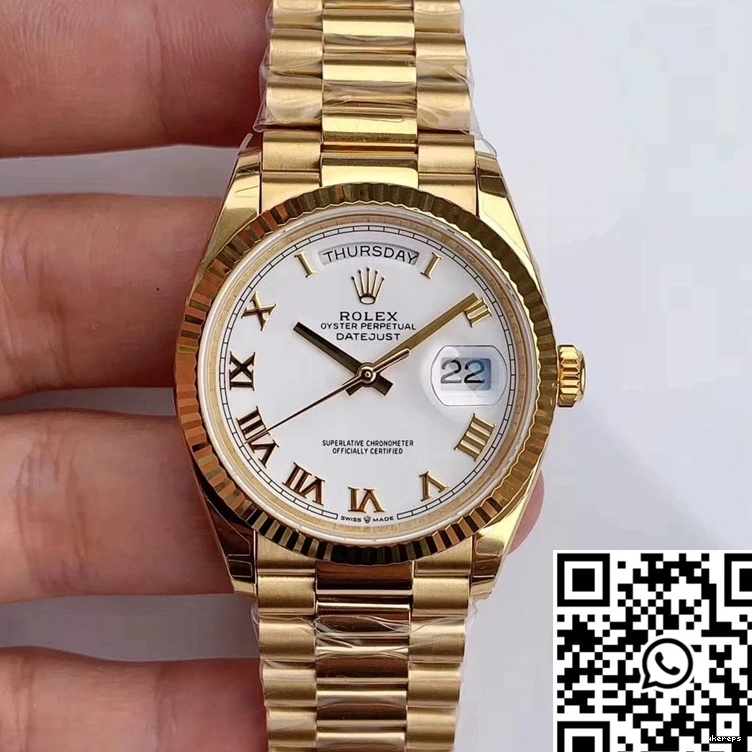 Factory Roman Rolex Dial Scale EW Day-Date M128238 White Time 0506